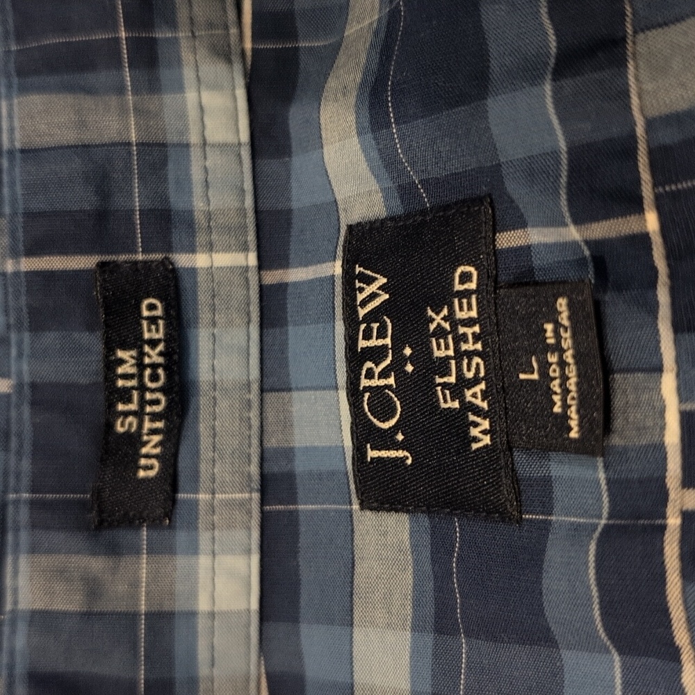 J. Crew Men's Large Slim Untucked Flex Washed Long Sleeve Shirt Style #BI051 - Picture 4 of 15